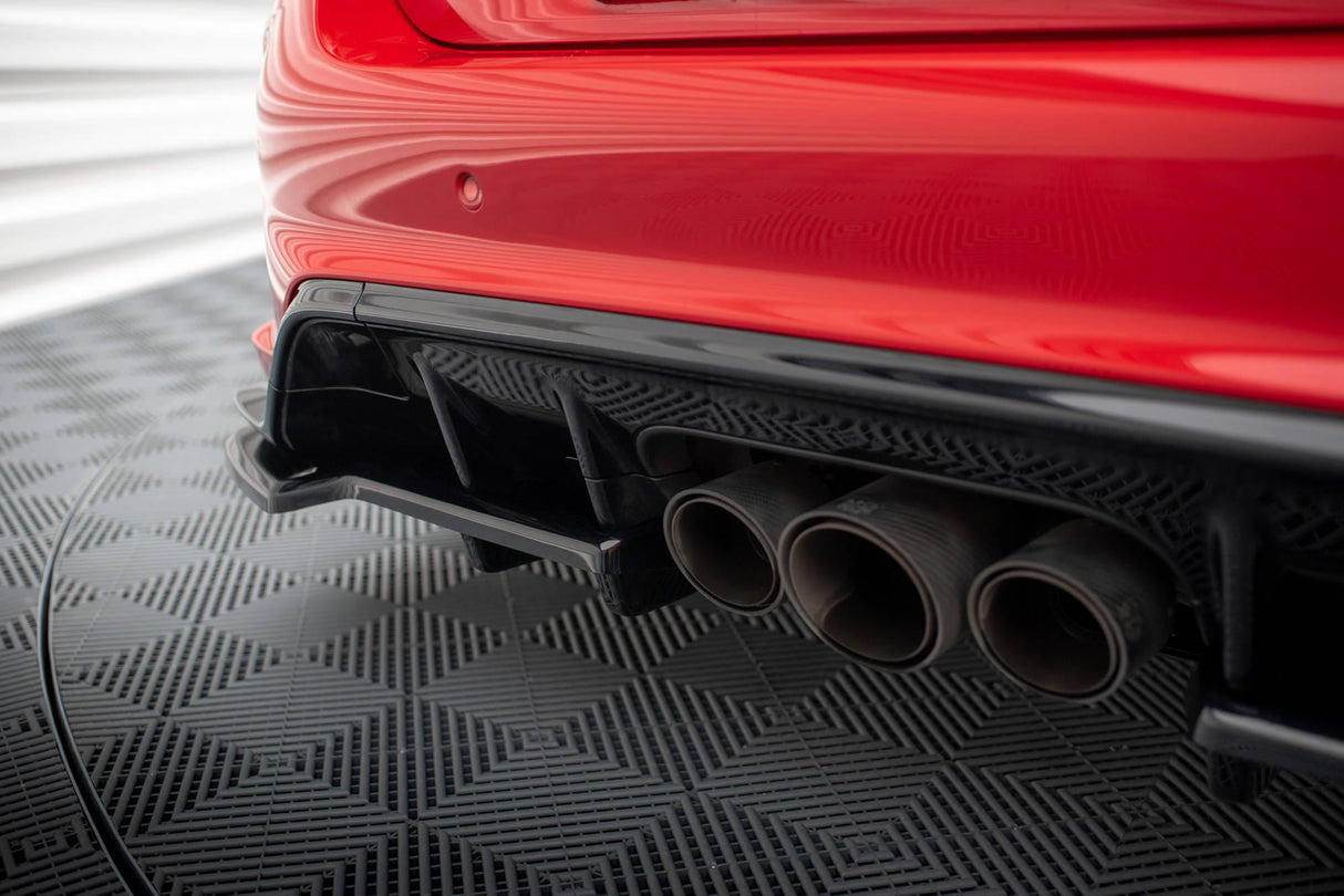 Maxton Design Central Rear Splitter (With Vertical Bars) V.1 Honda Civic Type-R Mk 11