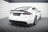Maxton Design Central Rear Splitter (With Vertical Bars) V.1 Tesla Model S Plaid MK1 Facelift