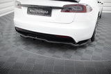 Maxton Design Central Rear Splitter (With Vertical Bars) V.1 Tesla Model S Plaid MK1 Facelift