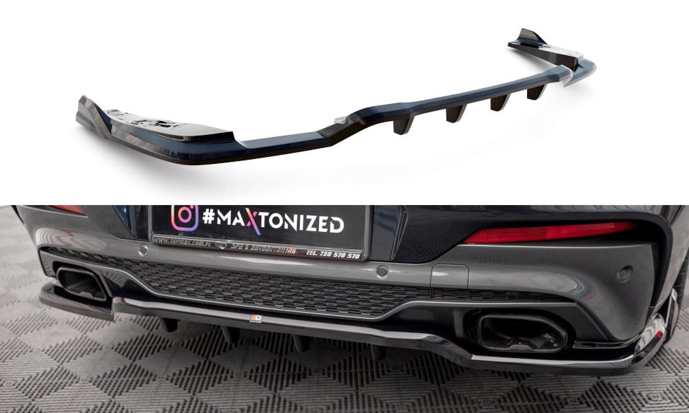 Maxton Design Central Rear Splitter (With Vertical Bars) V.2 BMW X4 M-Pack G02