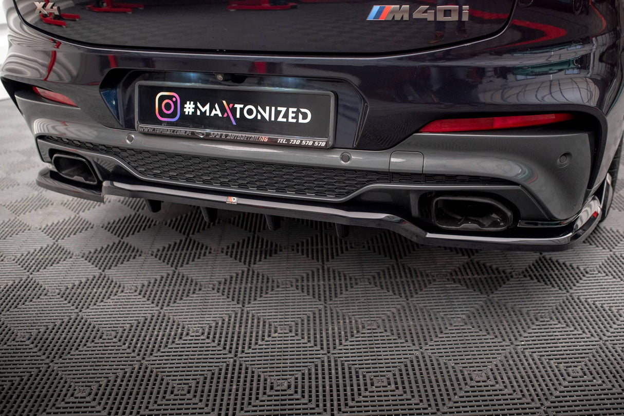Maxton Design Central Rear Splitter (With Vertical Bars) V.2 BMW X4 M-Pack G02