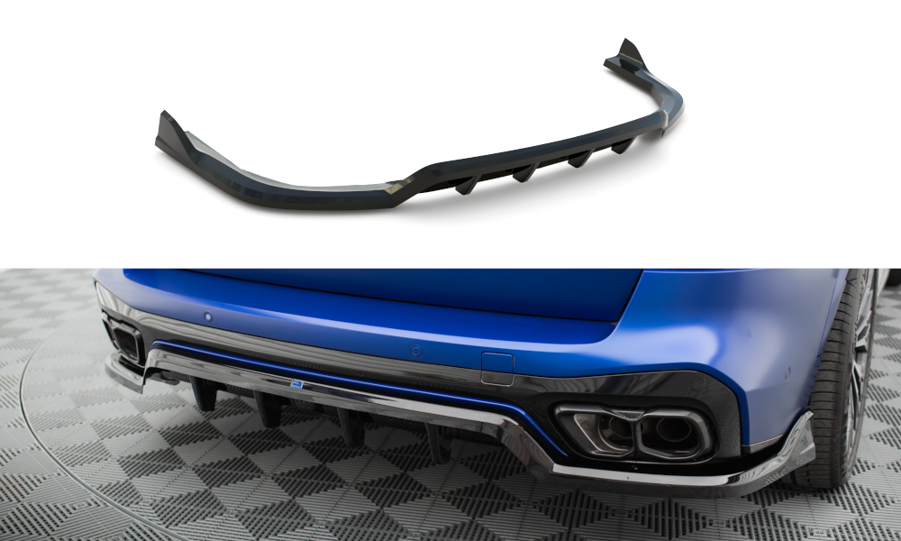 Maxton Design Central Rear Splitter (With Vertical Bars) V.2 - BMW X5 M-Pack G05 (Facelift)