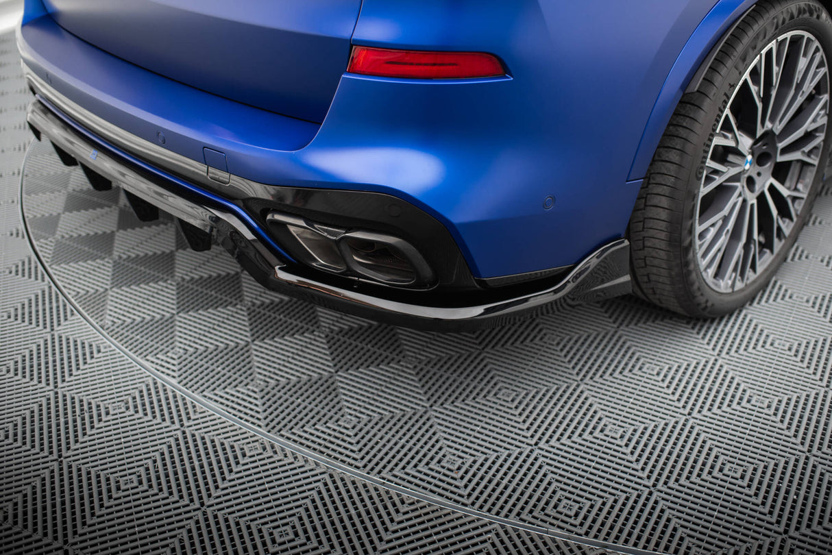 Maxton Design Central Rear Splitter (With Vertical Bars) V.2 - BMW X5 M-Pack G05 (Facelift)