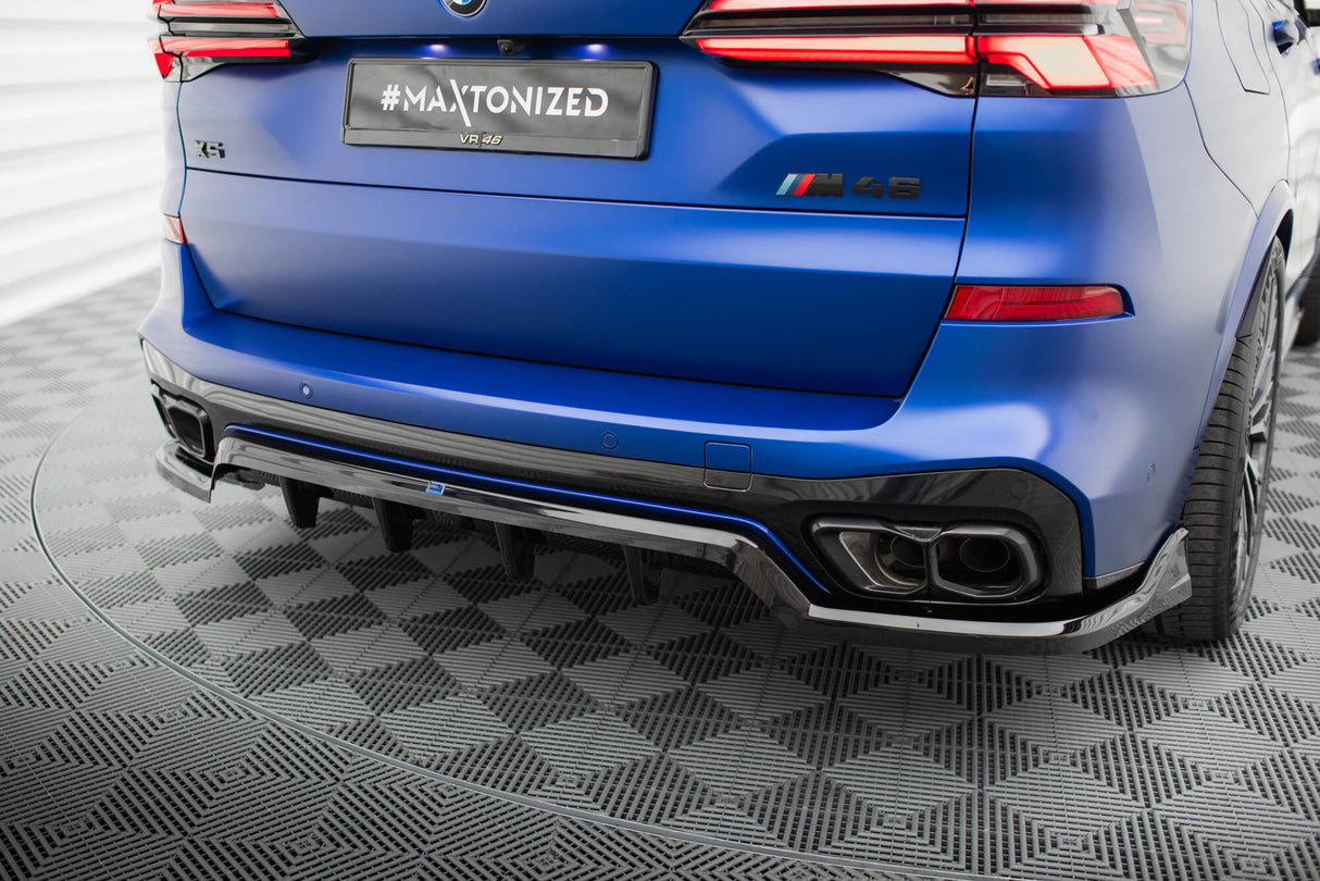 Maxton Design Central Rear Splitter (With Vertical Bars) V.2 - BMW X5 M-Pack G05 (Facelift)