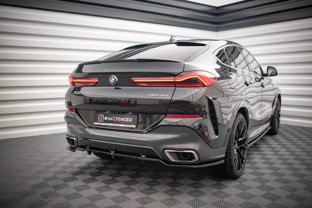 Maxton Design Central Rear Splitter (With Vertical Bars) V.2 BMW X6 M-Pack G06