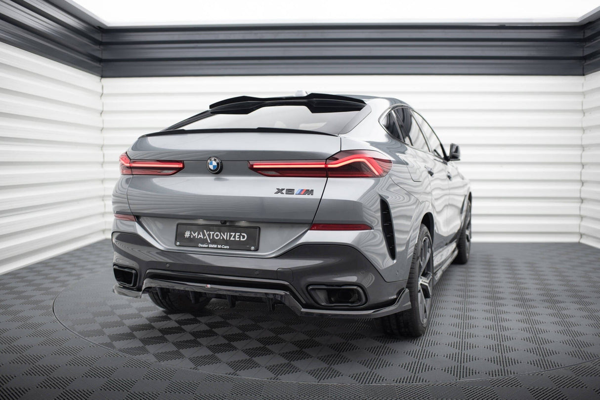 Maxton Design Central Rear Splitter (With Vertical Bars) V.2 BMW X6 M-Pack G06 Facelift