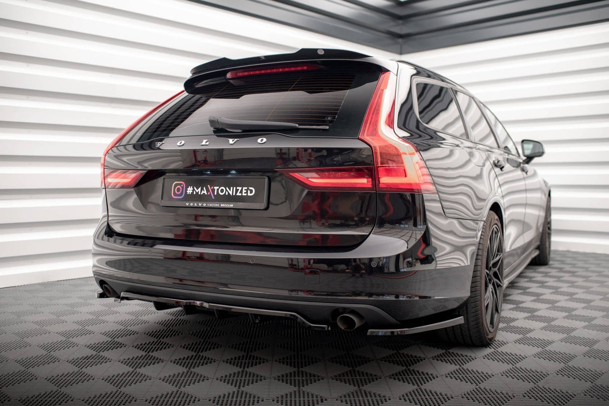 Maxton Design Central Rear Splitter (With Vertical Bars) V.2 Volvo V90 Mk2