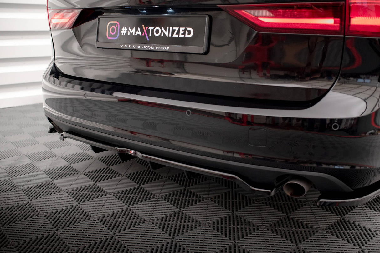 Maxton Design Central Rear Splitter (With Vertical Bars) V.2 Volvo V90 Mk2