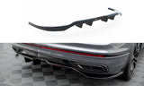 Maxton Design Central Rear Splitter (With Vertical Bars) VW Tiguan Allspace (LWB) R-Line Mk2 Facelift