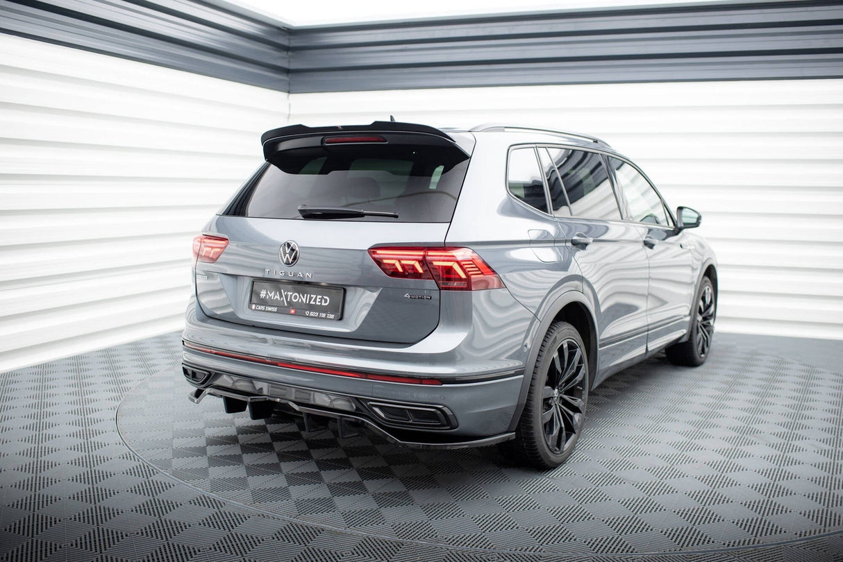 Maxton Design Central Rear Splitter (With Vertical Bars) VW Tiguan Allspace (LWB) R-Line Mk2 Facelift