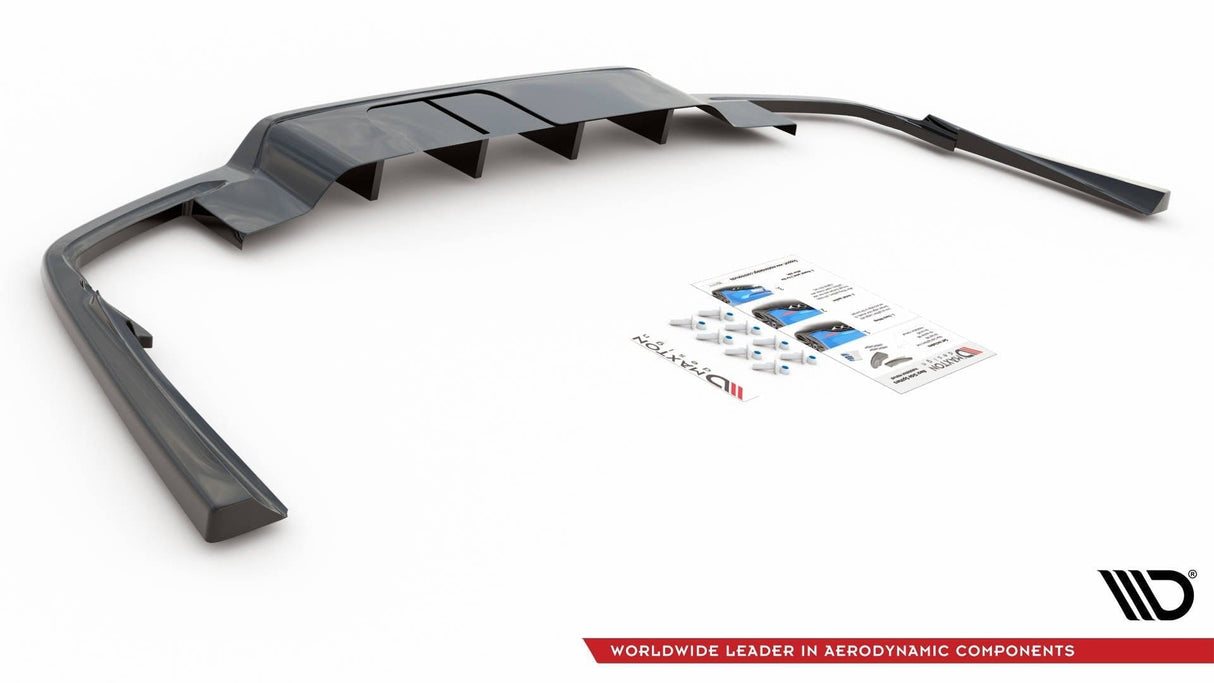 Maxton Design Central Rear Splitter (With Vertical Bars) Volvo S60 R-Design Mk3
