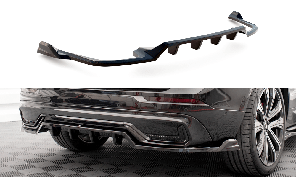 Maxton Design Central Rear Splitter (With Vertical Bars) Volvo Xc60 R-Design Mk2 Facelift