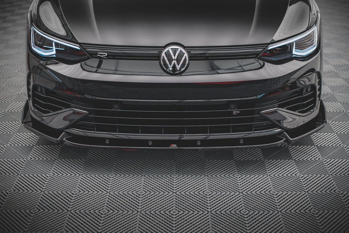 Maxton Design Front Splitter + Flaps V.2 - VW Golf R Mk8