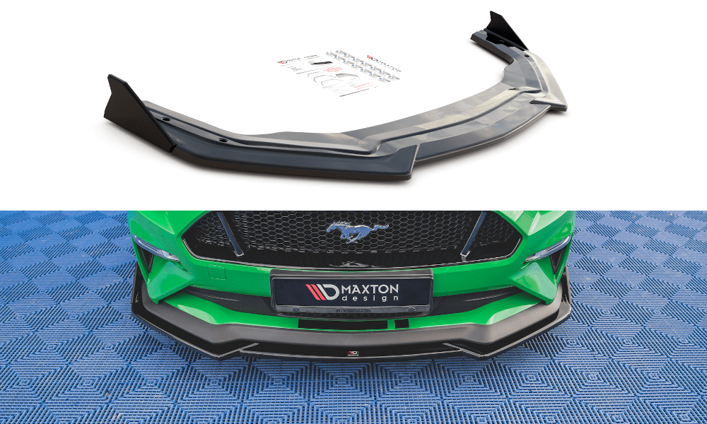 Maxton Design Front Splitter V.1 + Flaps Ford Mustang GT MK6 Facelift