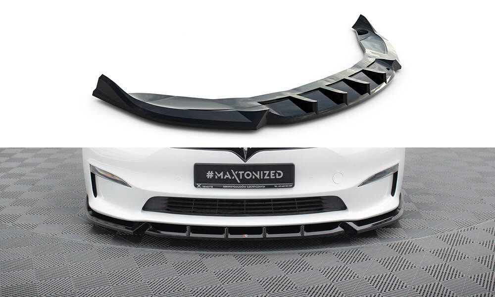 Maxton Design Front Splitter V.1 Tesla Model S Plaid MK1 Facelift