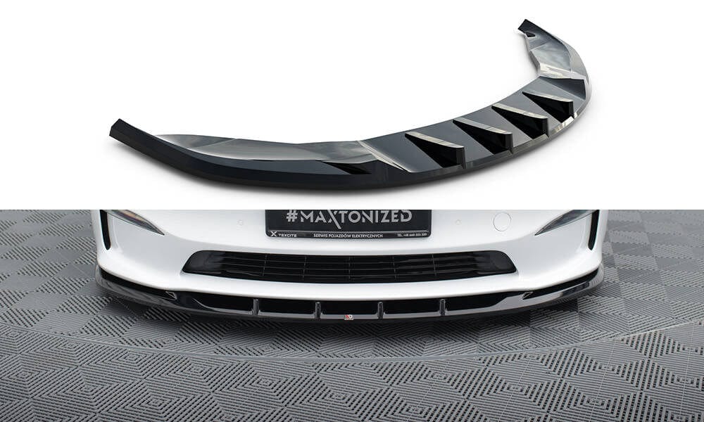 Maxton Design Front Splitter V.3 Tesla Model S Plaid MK1 Facelift