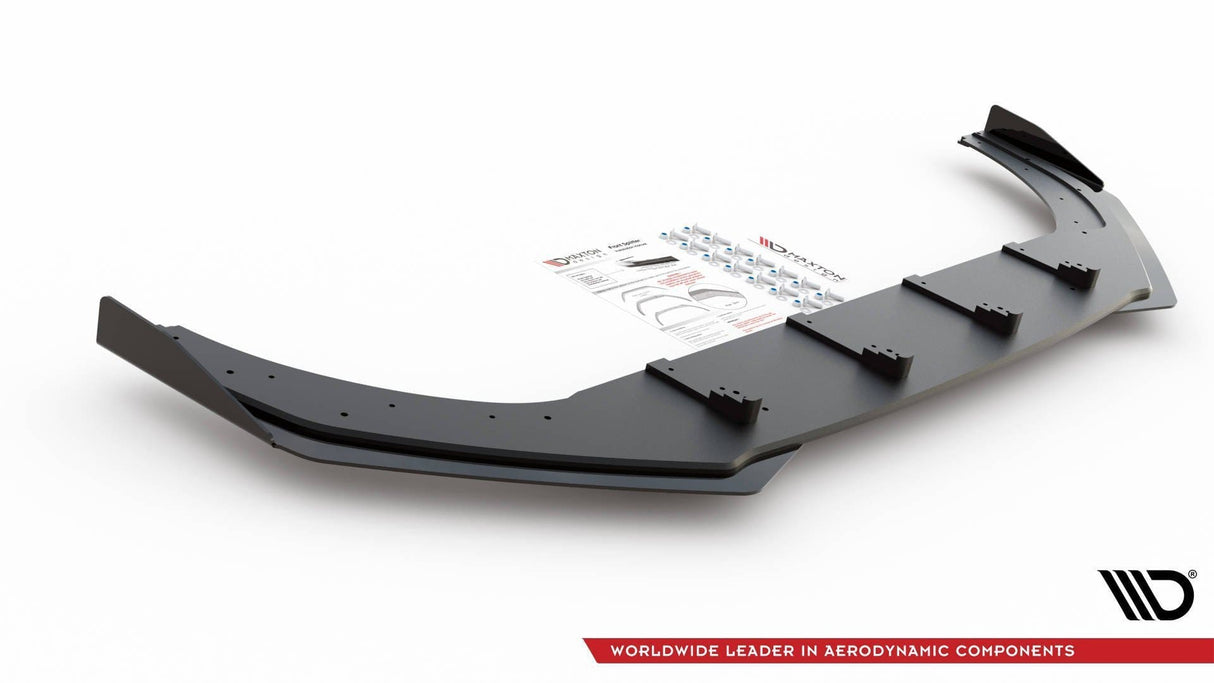 Maxton Design Racing Durability Front Splitter + Flaps Volkswagen Golf Mk8 GTi / R-Line