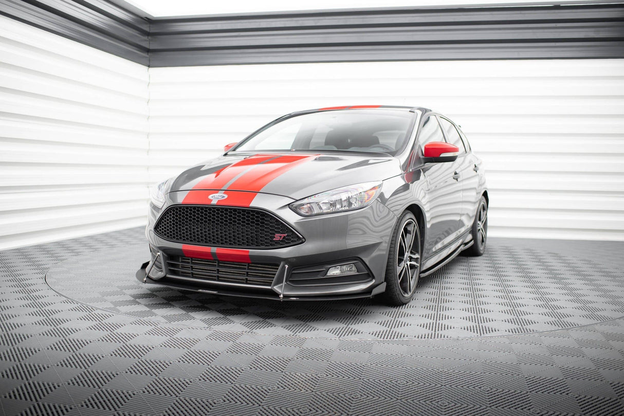 Maxton Design Racing Front Splitter V.2 Ford Focus St MK3 Fl