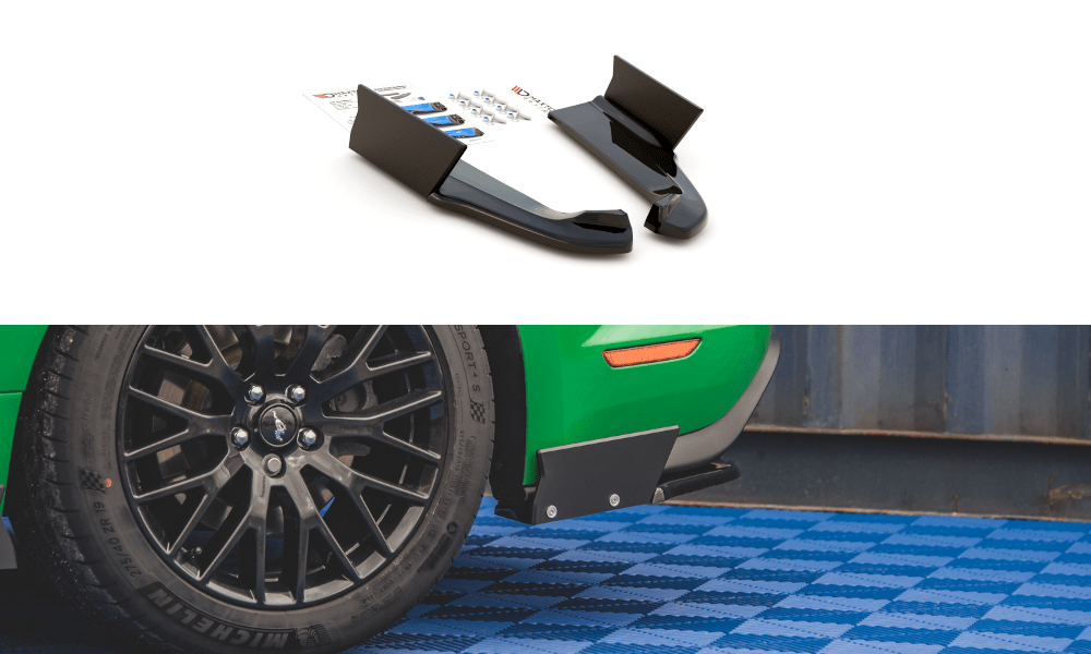Maxton Design Rear Side Splitters V.1 + Flaps Ford Mustang GT MK6 Facelift