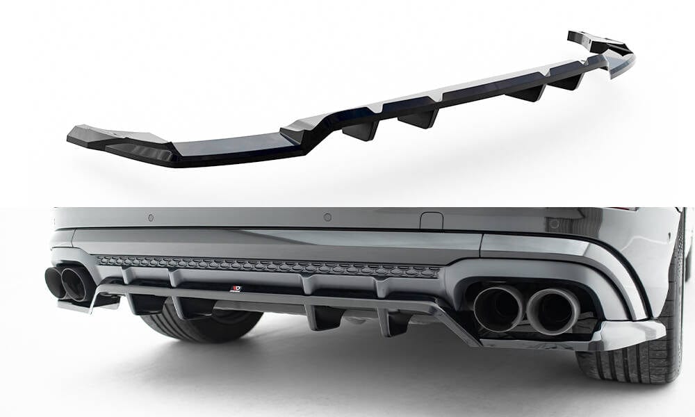 Maxton Design Rear Splitter (With Vertical Bars) V.2 Audi SQ8 / Q8 S-Line MK1 Facelift