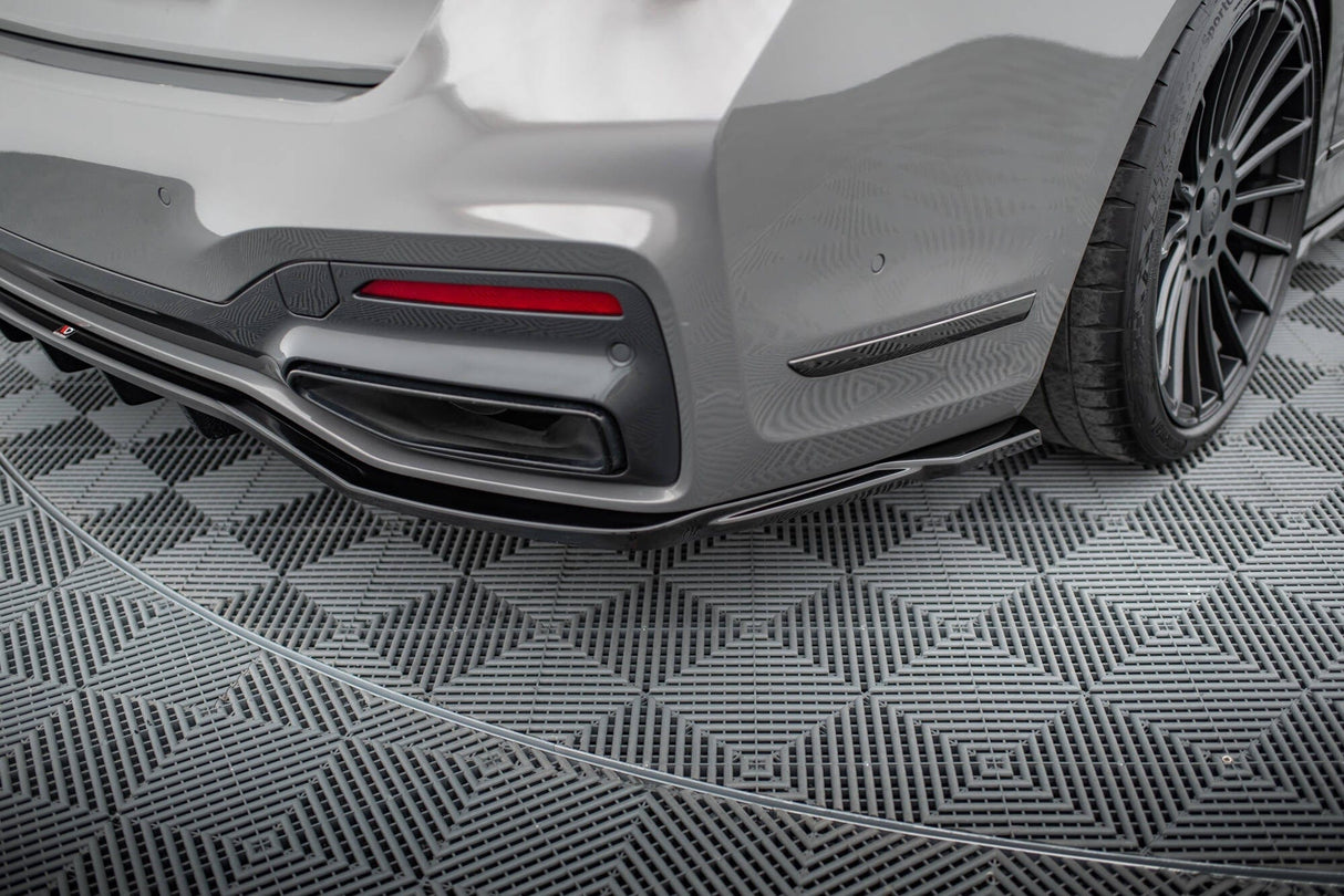 Maxton Design Rear Splitter (With Vertical Bars) V.2 BMW 7 G11 M-Pack Facelift