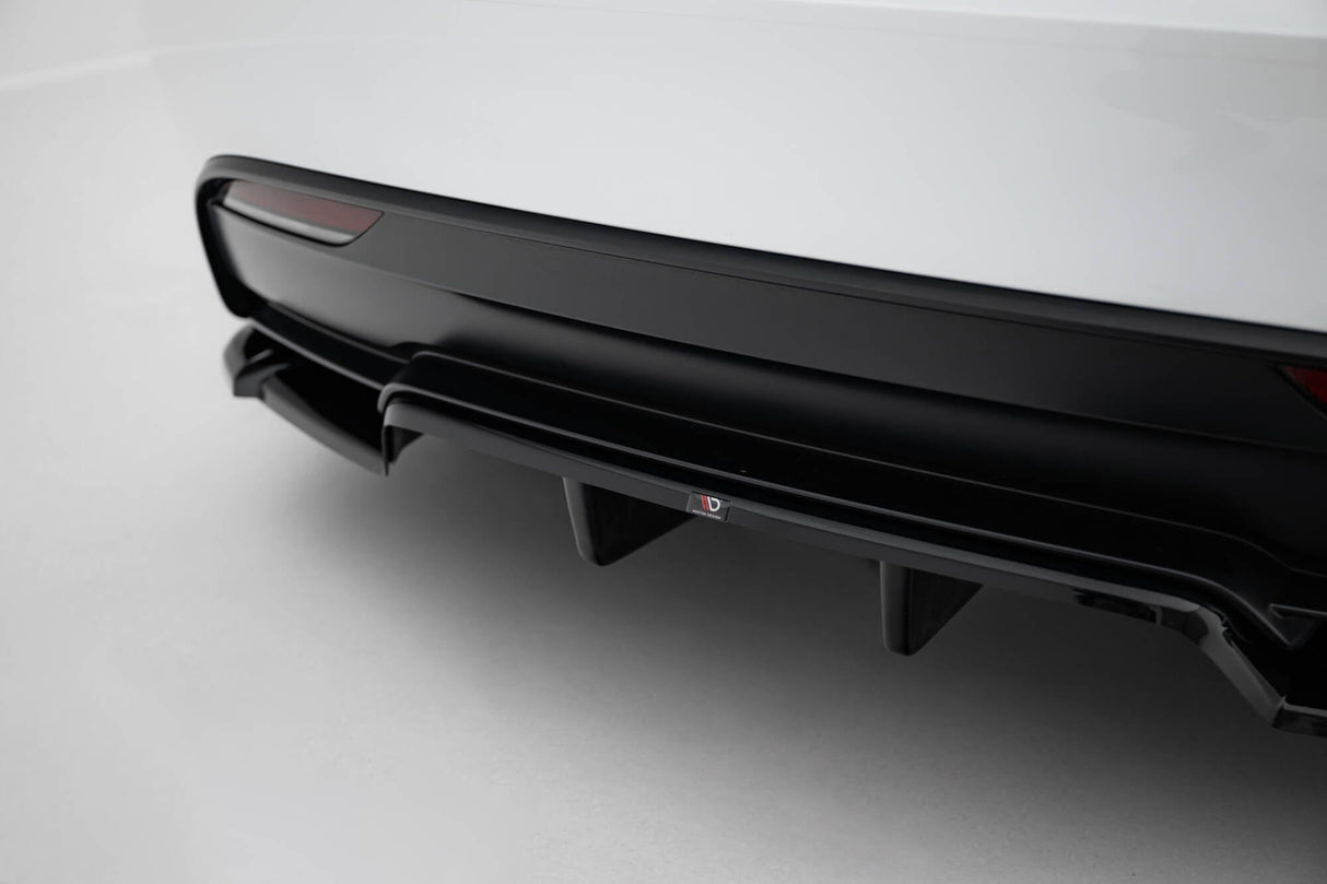 Maxton Design Rear Splitter (With Vertical Bars) V.2 Tesla Model 3 Performance MK1 Facelift
