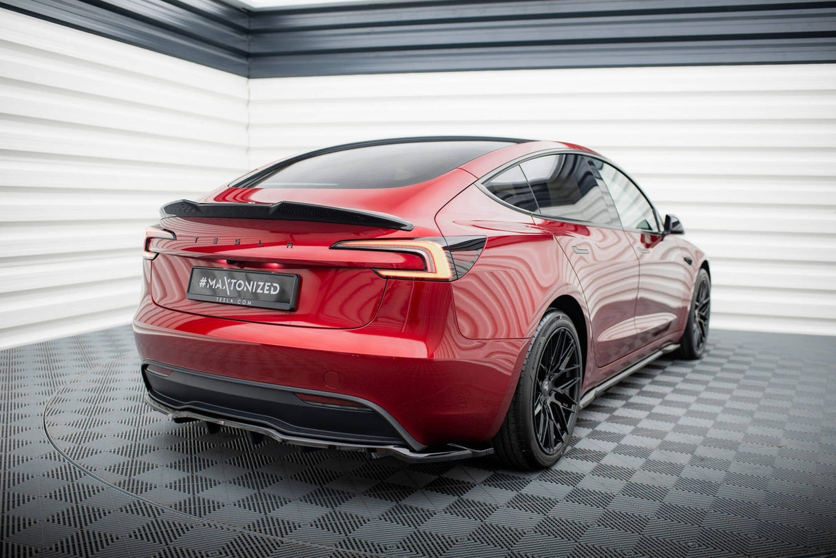 Maxton Design Rear Splitter (With Vertical Bars) V.2 - Tesla Model 3 Project Highlight (Facelift)
