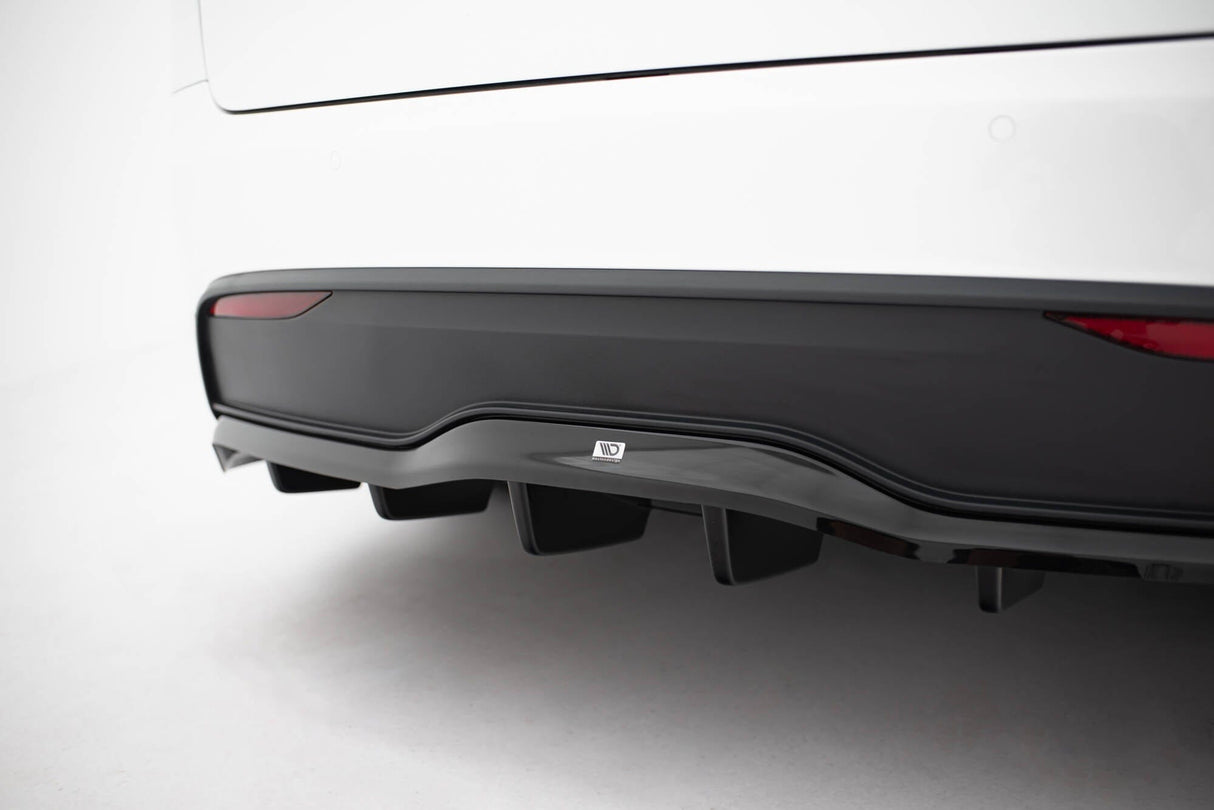 Maxton Design Rear Splitter (With Vertical Bars) V.2 Tesla Model X MK1 Facelift