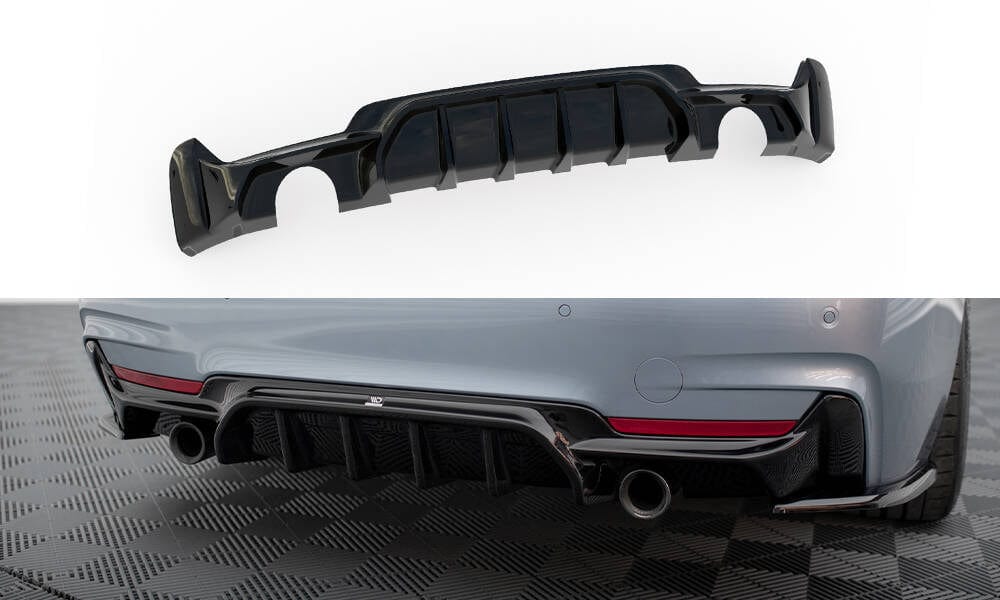 Maxton Design Rear Valance BMW 4 Coupe / Gran Coupe / Cabrio M-Pack F32 / F36 (Version With Exhaust On Both Sides)