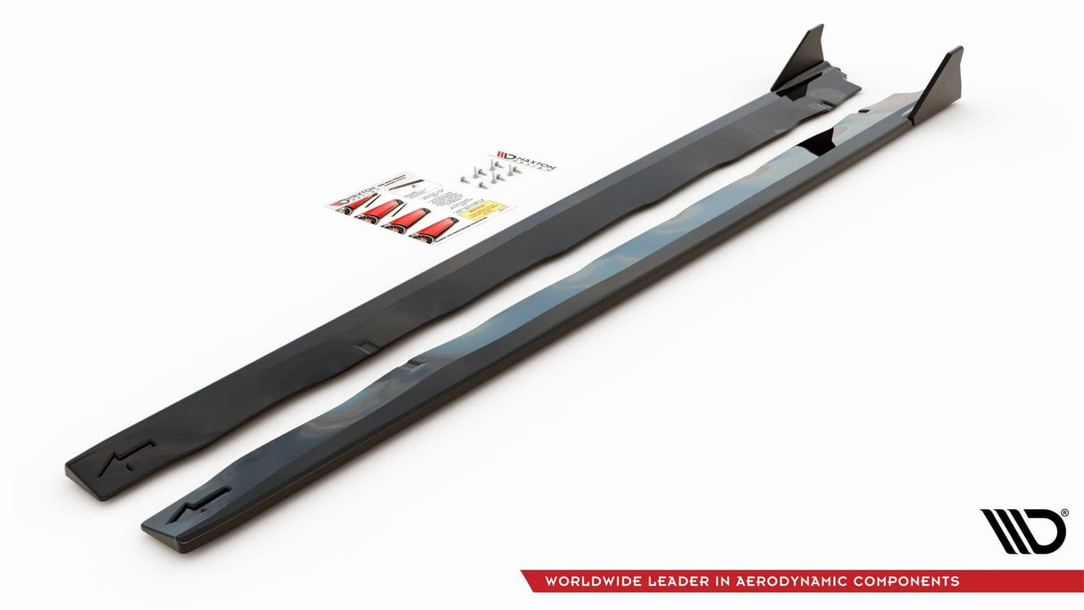 Maxton Design Side Skirts Diffusers + Flaps Ford Mustang GT MK6 Facelift