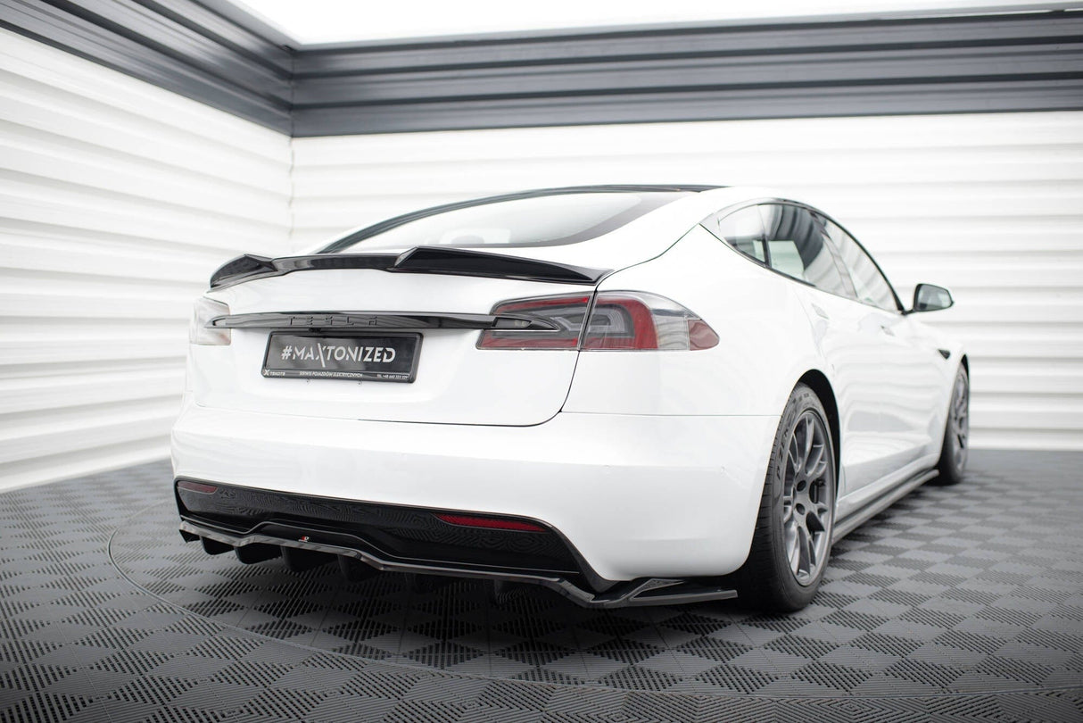 Maxton Design Spoiler Cap 3D Tesla Model S Plaid MK1 Facelift