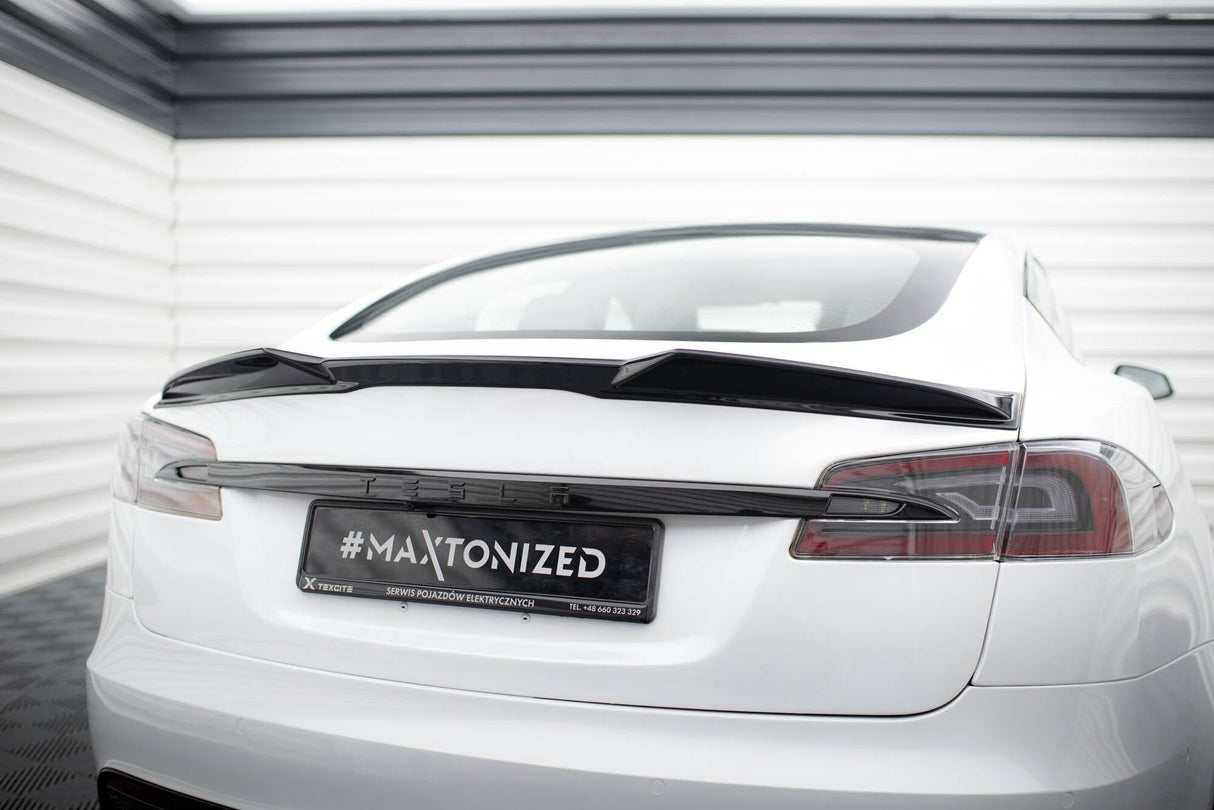 Maxton Design Spoiler Cap 3D Tesla Model S Plaid MK1 Facelift