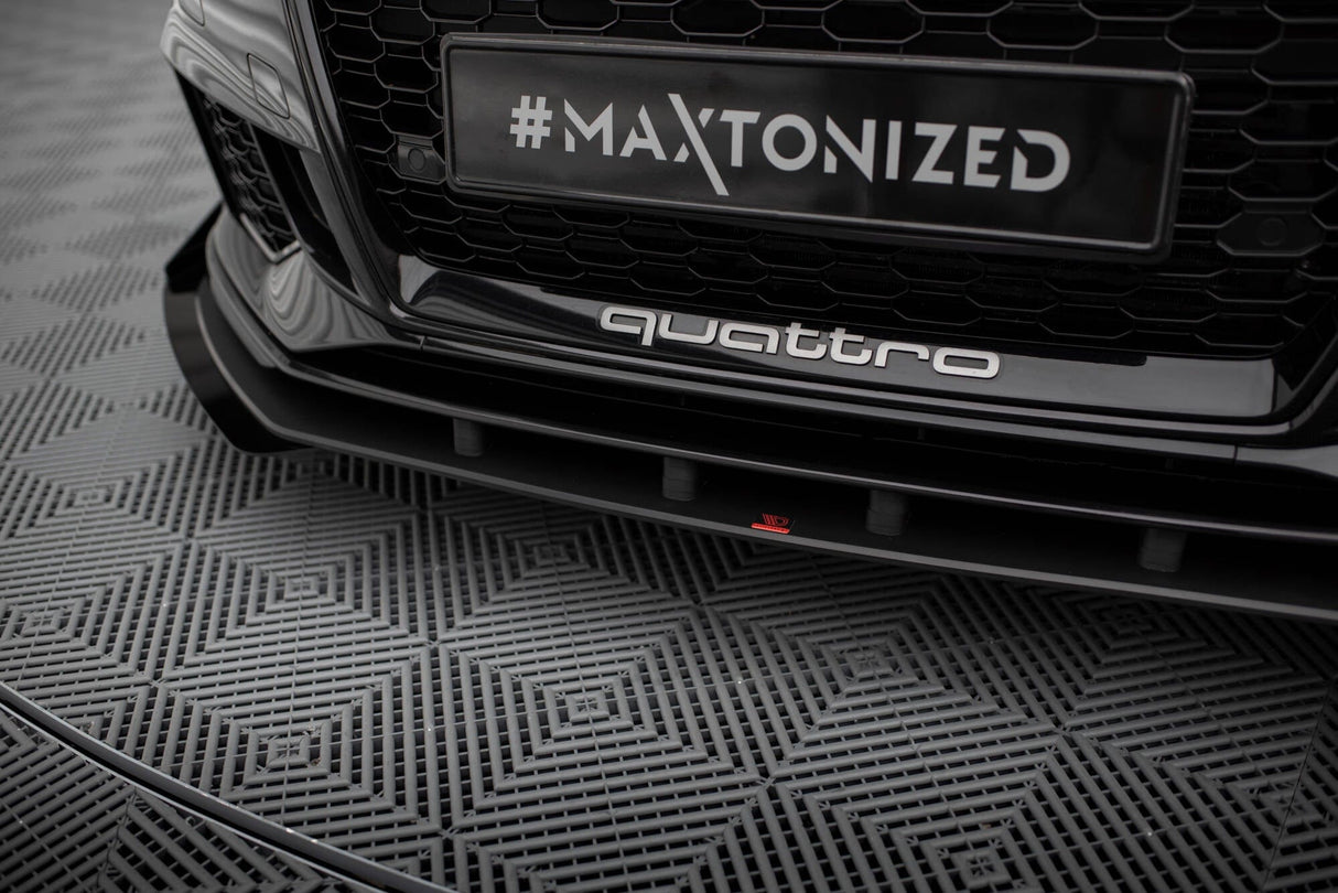 Maxton Design Street Pro Front Splitter V.1 + Flaps Audi RS3 Sedan 8V Facelift