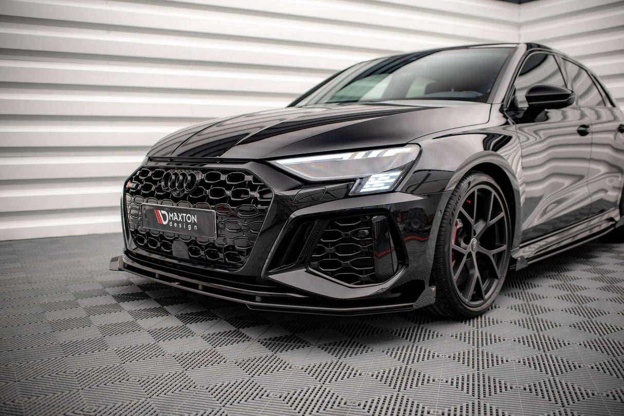 Maxton Design Street Pro Front Splitter V.1 + Flaps Audi S3 / A3 S-Line 8Y