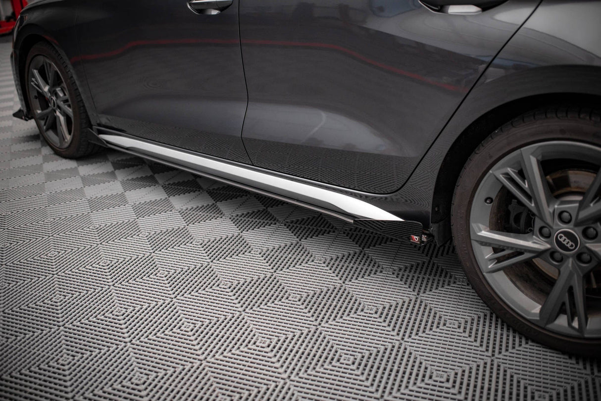 Maxton Design Street Pro Side Skirts Diffusers + Flaps Audi S3 / A3 S-Line 8Y