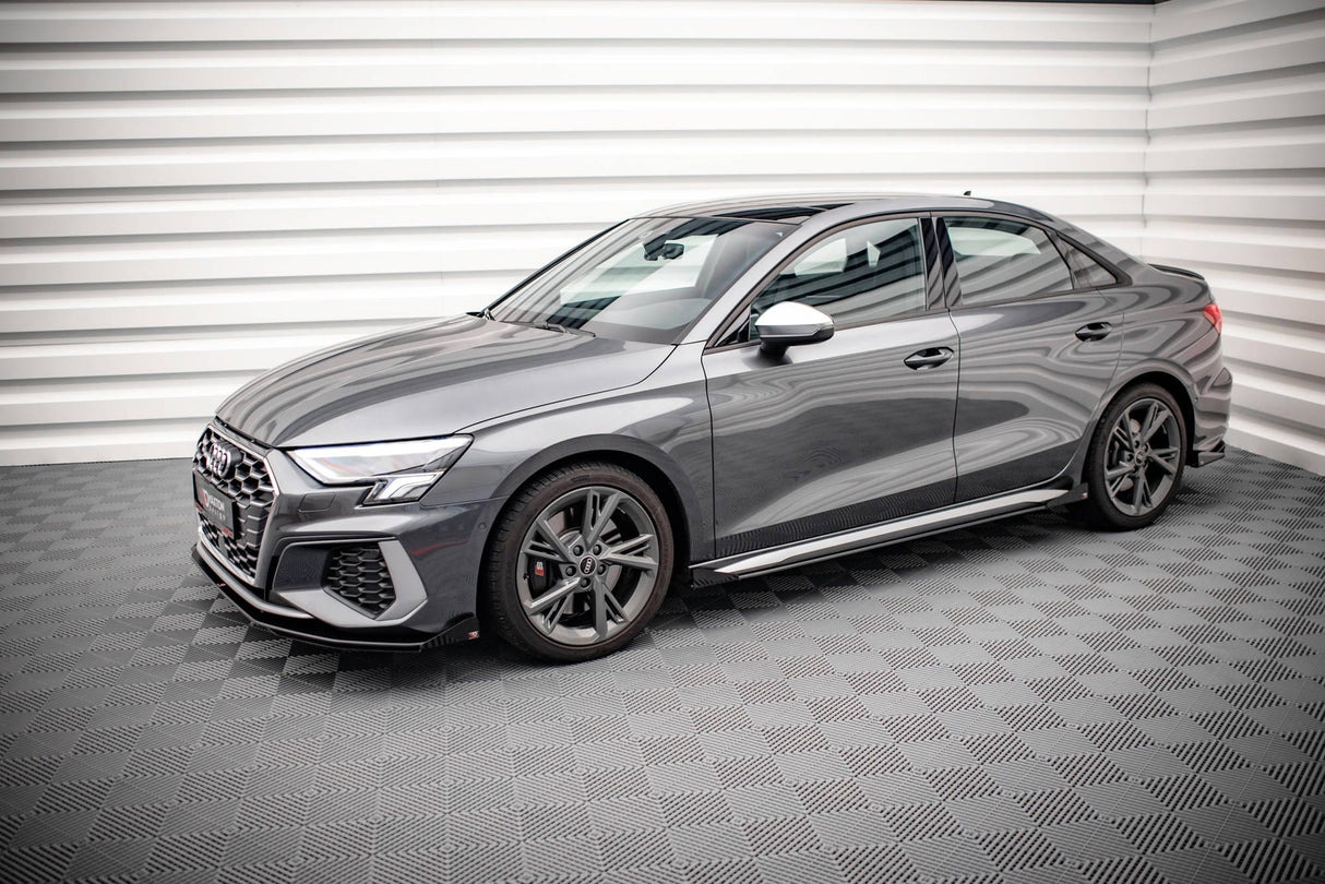 Maxton Design Street Pro Side Skirts Diffusers + Flaps Audi S3 / A3 S-Line 8Y