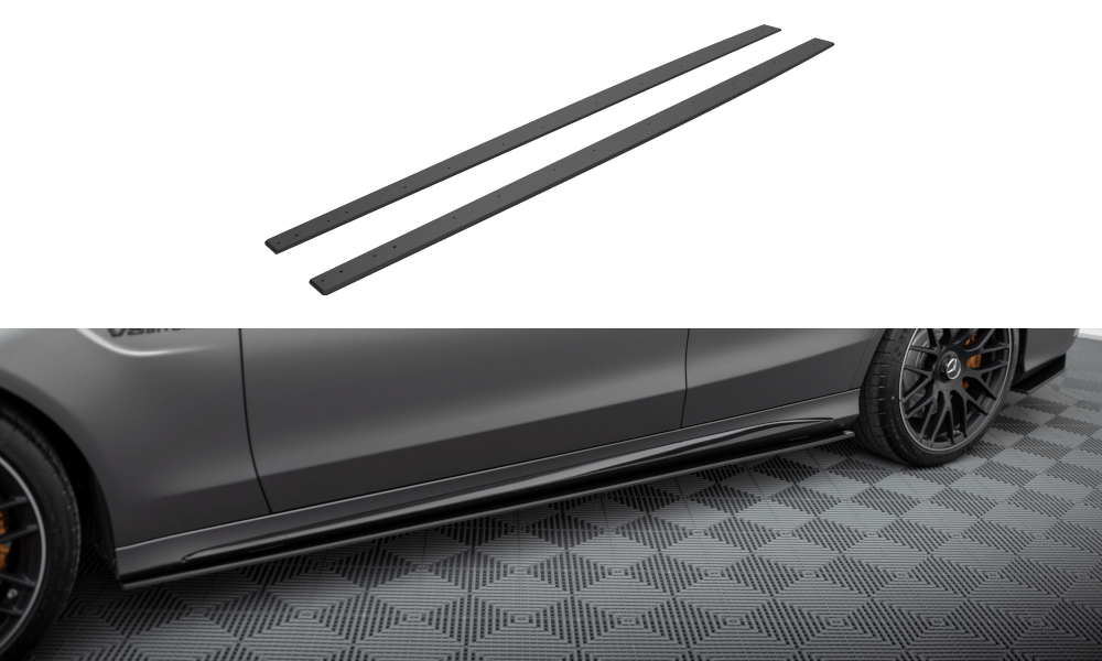 Maxton Design Street Pro Side Skirts Diffusers Mercedes-AMG C63 Sedan / Estate W205 Facelift