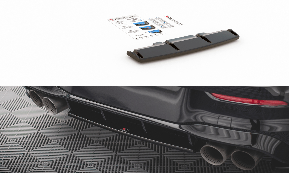 Maxton Design Central Rear Splitter - VW Golf R Mk8