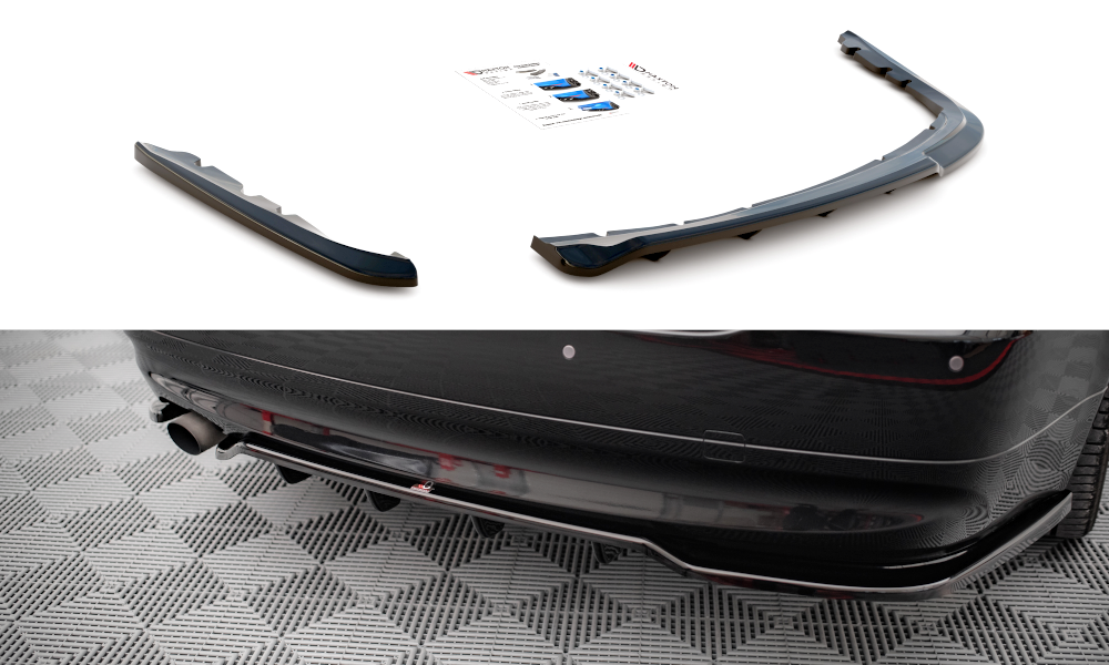 Maxton Design Central Rear Splitter (With Vertical Bars) BMW 3 Sedan E90