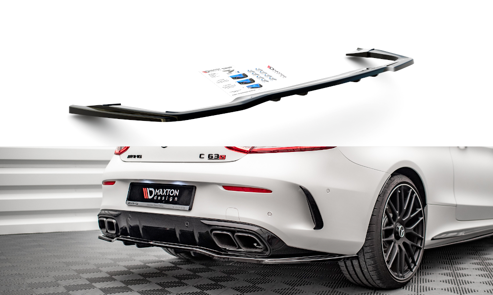 Maxton Design Central Rear Splitter (With Vertical Bars) Mercedes-AMG C 63AMG Coupe C205 Facelift