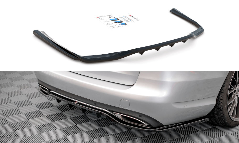 Maxton Design Central Rear Splitter (With Vertical Bars) Mercedes-Benz C W205