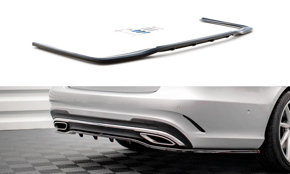 Maxton Design Central Rear Splitter (With Vertical Bars) Mercedes-Benz E AMG-Line Sedan W212 Facelift