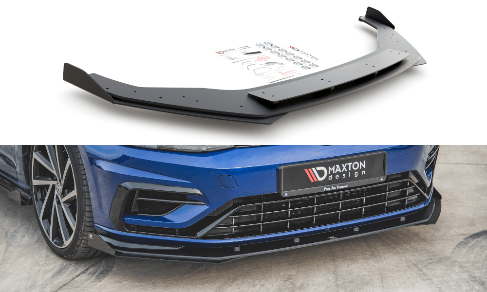 Maxton Design Racing Durability Front Splitter + Flaps VW Golf R Mk7 Facelift