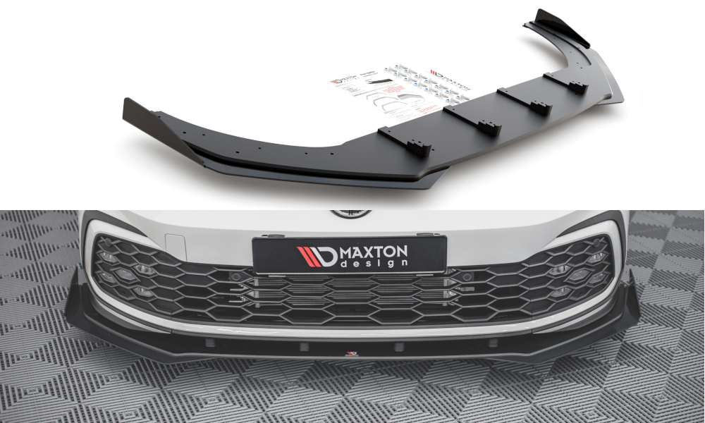 Maxton Design Racing Durability Front Splitter + Flaps Volkswagen Golf Mk8 GTi / R-Line