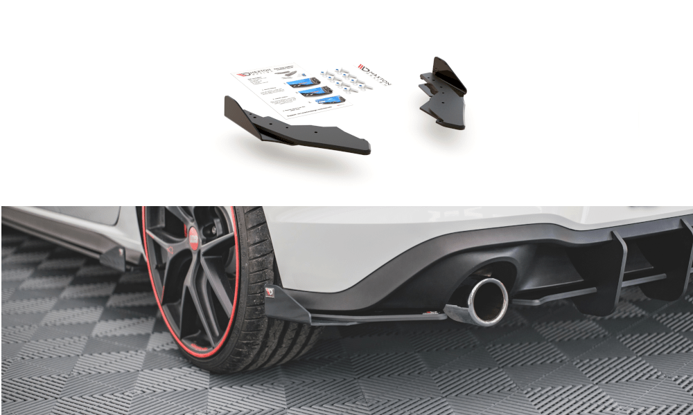 Maxton Design Racing Durability Rear Side Splitters + Flaps Volkswagen Golf Mk8 GTi