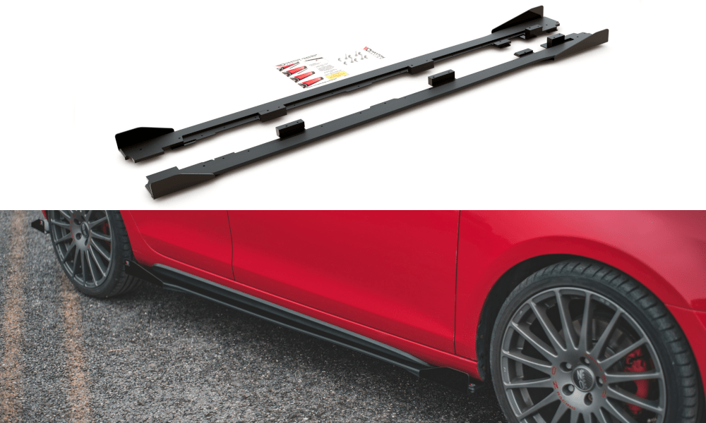 Maxton Design Racing Durability Side Skirts Diffusers + Flaps Volkswagen Golf GTi Mk6