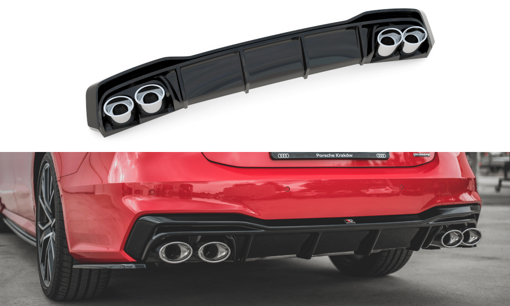 Maxton Design Rear Valance + Exhaust Ends Imitation Audi A7 C8 S-Line