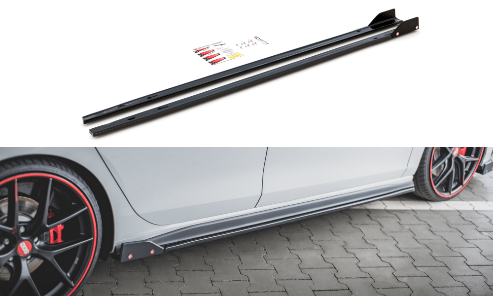 Maxton Design Side Skirts Diffusers + Flaps V.2 Volkswagen Golf Mk8 GTi / GTi Clubsport / R-Line