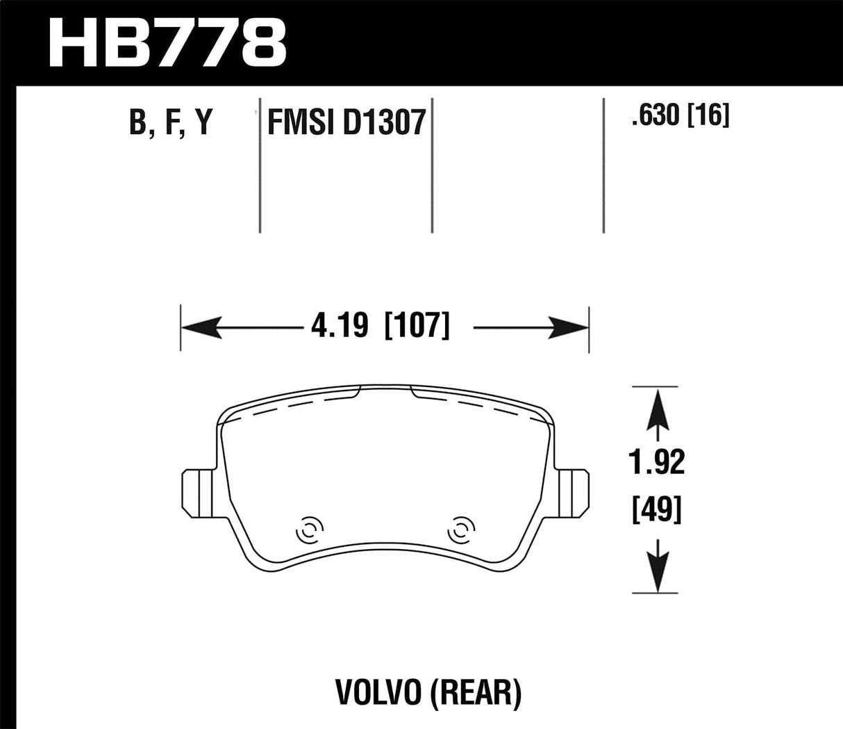 Hawk 16-17 Volvo S60/16-17 Volvo V60 LTS Street Rear Brake Pads