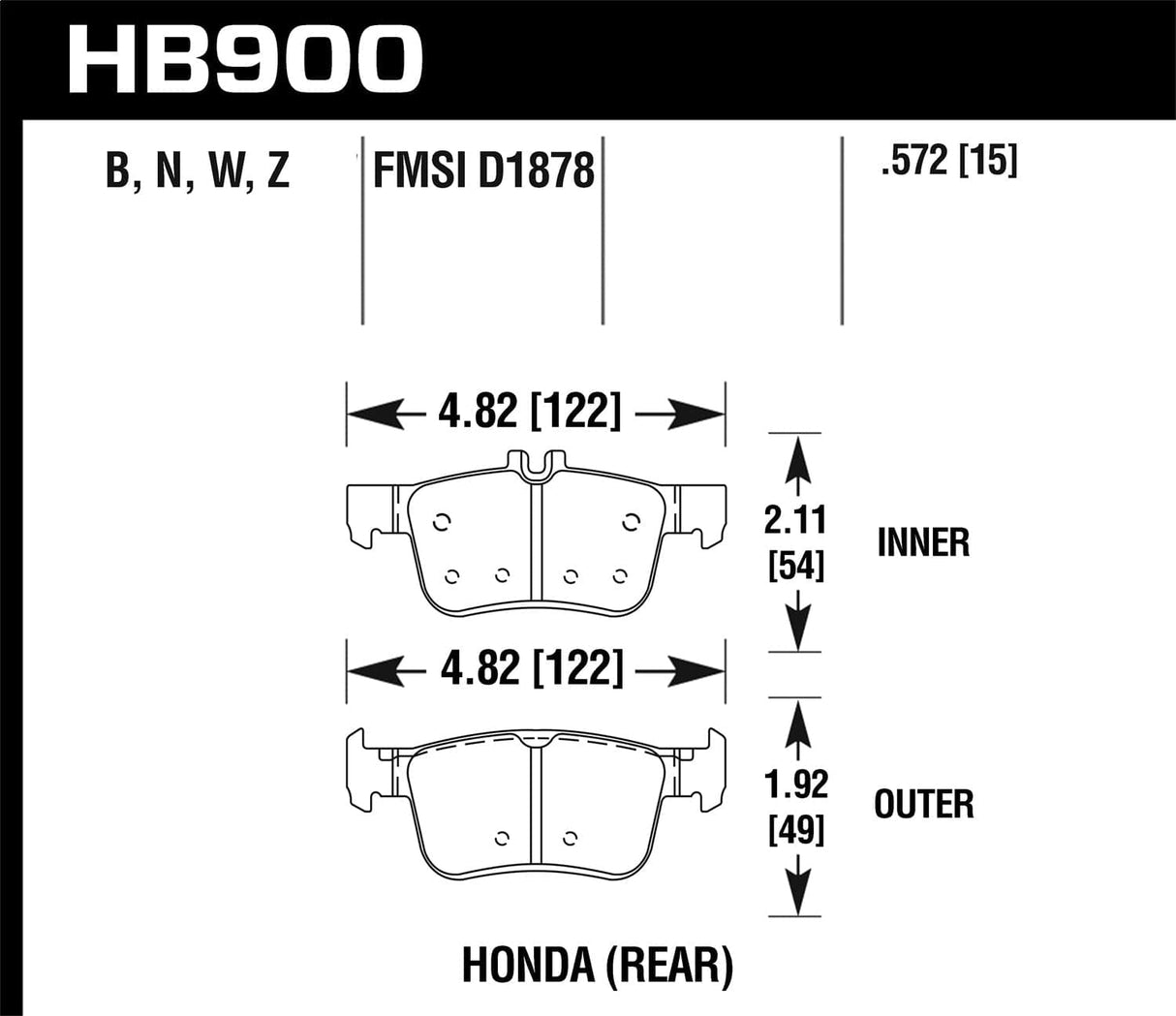 Hawk 16-18 Focus RS DTC-30 Rear Race Pads